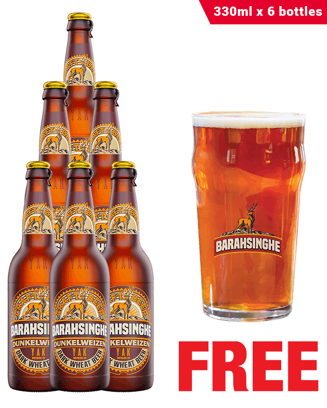 Barahsinghe Dunkelweizen 330ML x 6 Bottles + 1 Glass Free