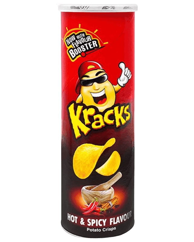 Kracks Potato Crisps Hot & Spicy 110G