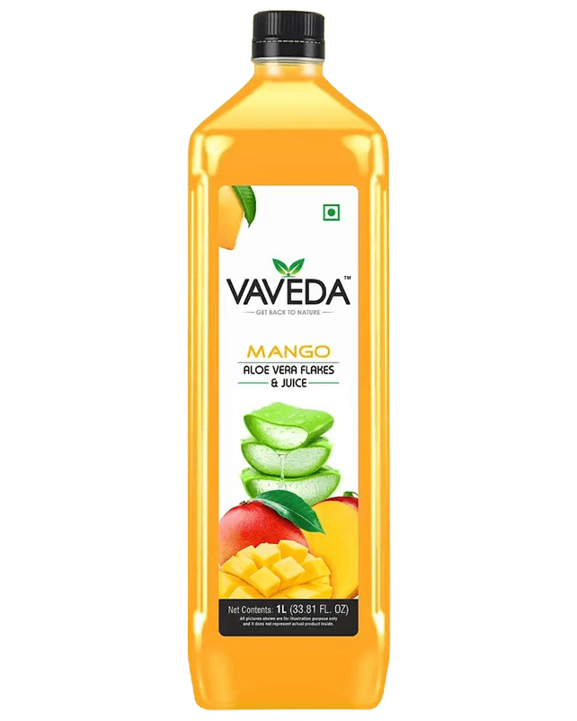 Vaveda Mango Aloe Vera Flakes & Juice 1L Vaveda Mango Aloe Vera Flakes & Juice 1L