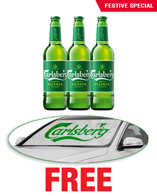 Carlsberg 650ML x 3 Bottles + Car Sunshield Free Carlsberg 650ML x 3 Bottles + Car Sunshield Free