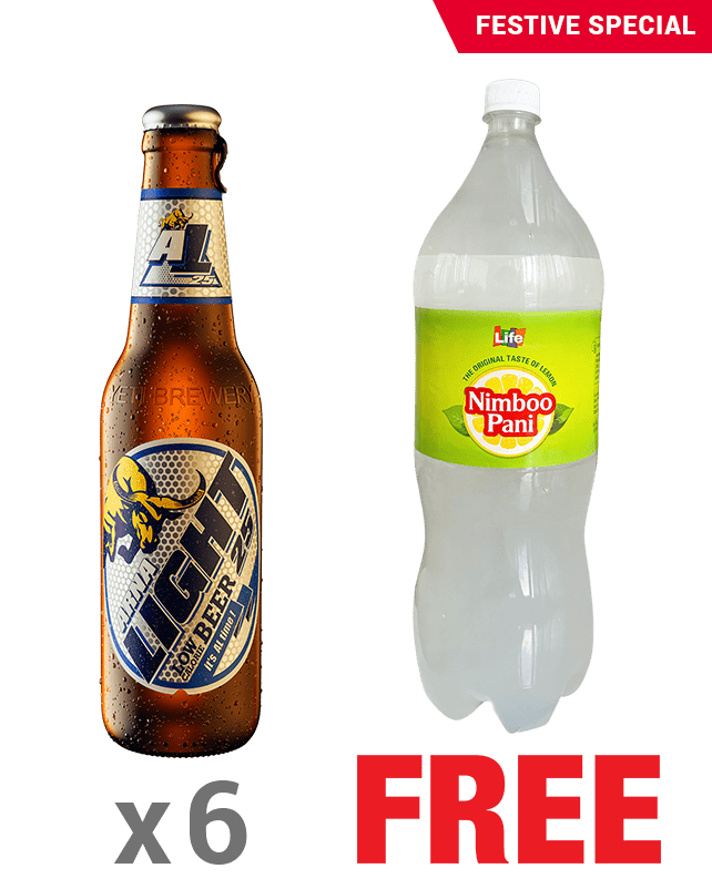 Arna Light 330ML x 6 Bottles + 1 Life Nimboo Pani 2.25L Free