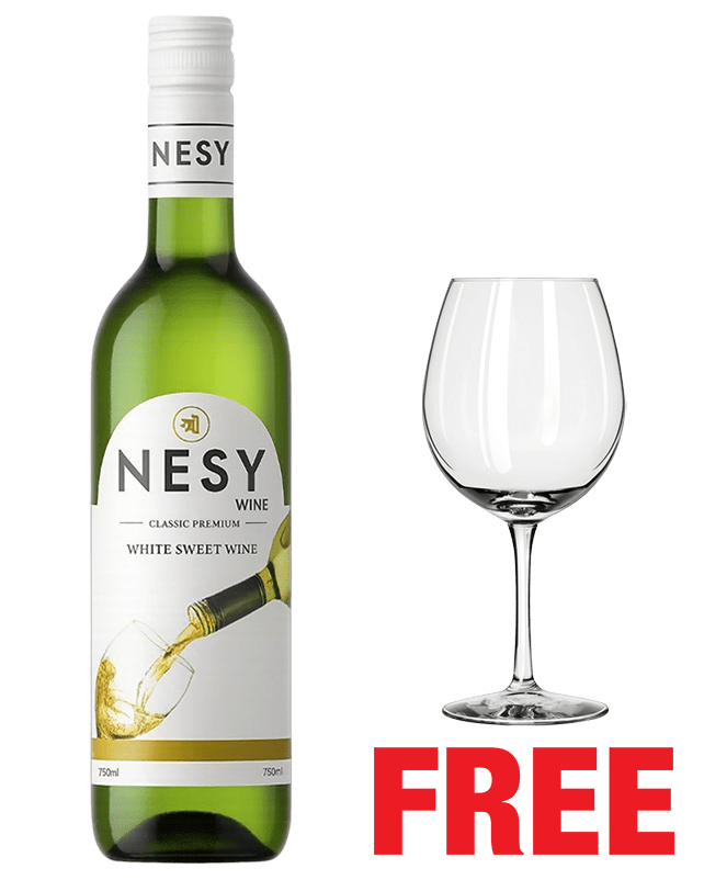 Nesy Classic Premium Sweet White 750ML + 1 Wine Glass Free