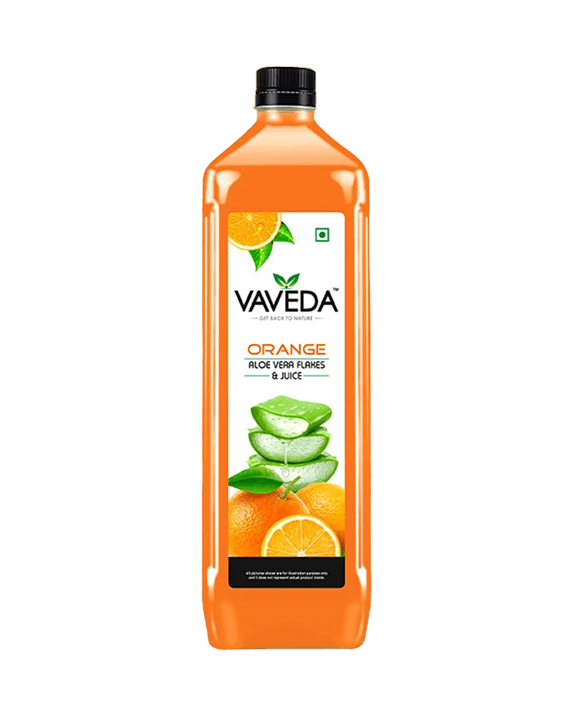 Vaveda Orange Aloe Vera Flakes & Juice 200ML Vaveda Orange Aloe Vera Flakes & Juice 200ML