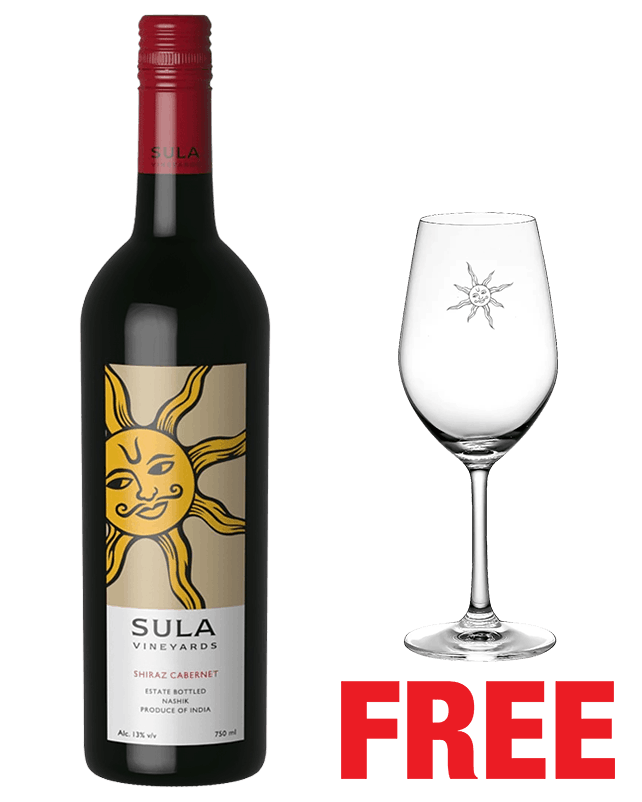 Sula Shiraz Cabernet 750ML + 1 Wine Glass Free
