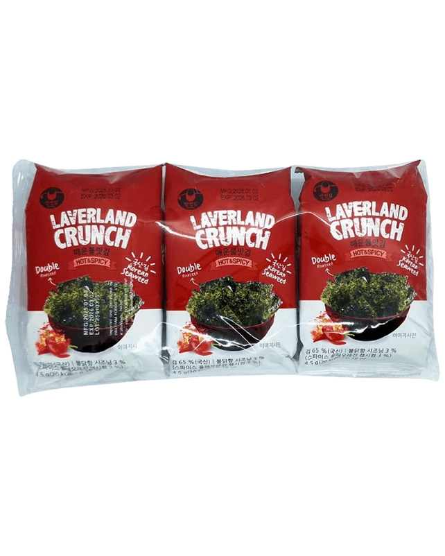 Laverland Crunch Hot & Spicy Seaweed 13.5G (4.5G x 3's) Laverland Crunch Hot & Spicy Seaweed 13.5G (4.5G x 3's)