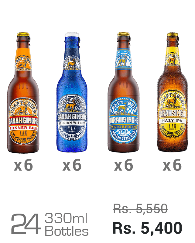 Barahsinghe Craft 330ML Assorted- Pilsner, Belgian, Yaktoberfest, Hazy IPA Barahsinghe Craft 330ML Assorted- Pilsner, Belgian, Yaktoberfest, Hazy IPA