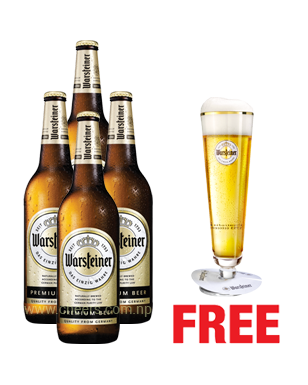 Warsteiner Bottle 650ML x 4 Bottles + 1 Glass Free Warsteiner Bottle 650ML x 4 Bottles + 1 Glass Free