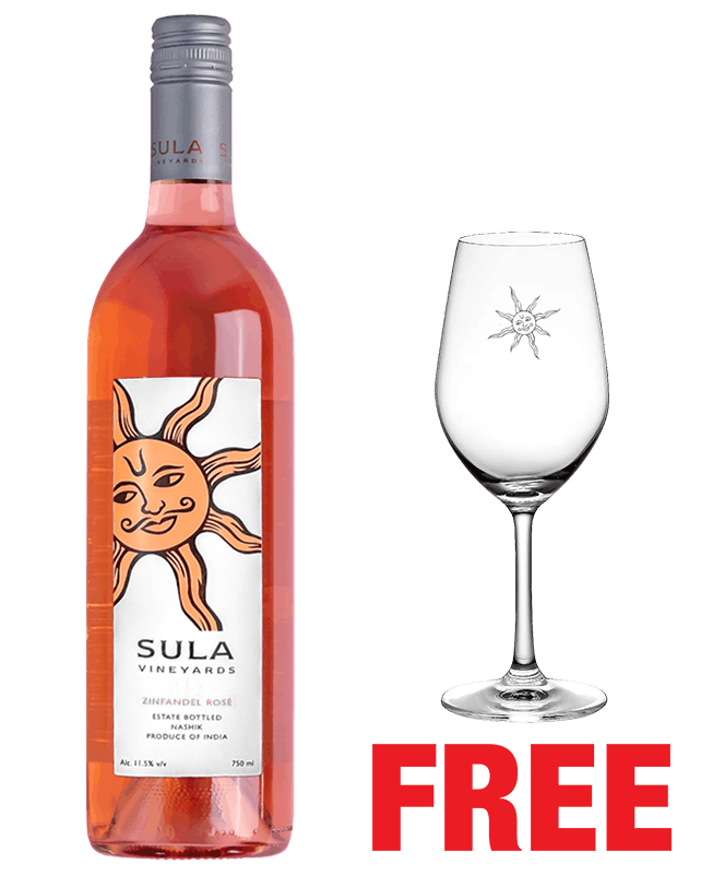 Sula Zinfandel Rose 750ML + 1 Wine Glass Free
