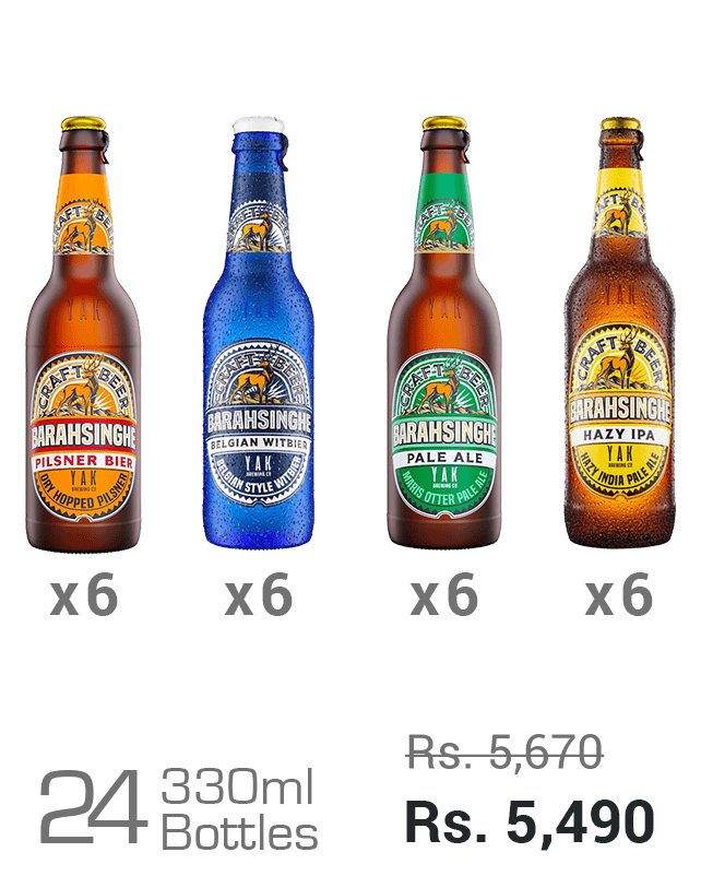 Barahsinghe Craft 330ML Assorted - Pilsner, Belgian, Pale Ale, Hazy IPA Barahsinghe Craft 330ML Assorted - Pilsner, Belgian, Pale Ale, Hazy IPA