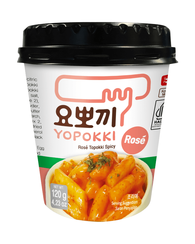 Yopokki Rose Spicy Topokki (Rice Cake) 120G Cup Yopokki Rose Spicy Topokki (Rice Cake) 120G Cup