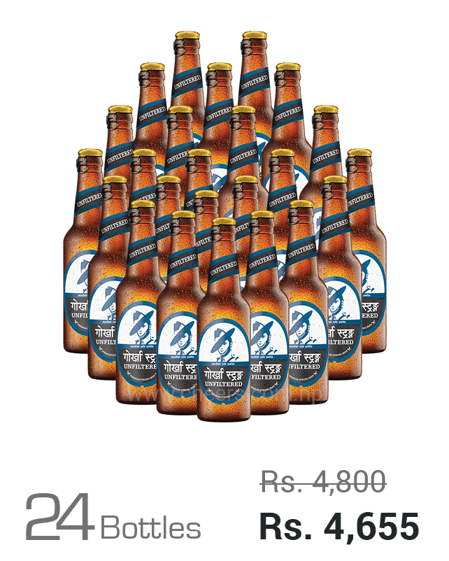 Gorkha Strong Unfiltered 330ML x 24 Bottles