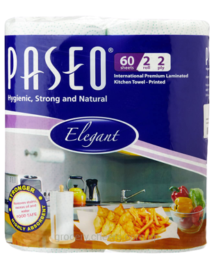 Paseo Elegant Kitchen Towel 2Ply 2 Rolls 60's Paseo Elegant Kitchen Towel 2Ply 2 Rolls 60's