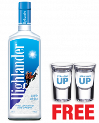 Highlander Pure White 750ML + 2 Shot Glasses Free
