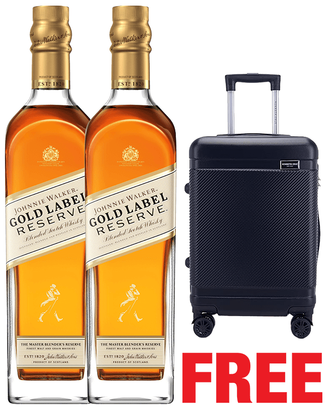 Johnnie Walker Gold Label 1L x 2 Bottles + 1 Trolley Free