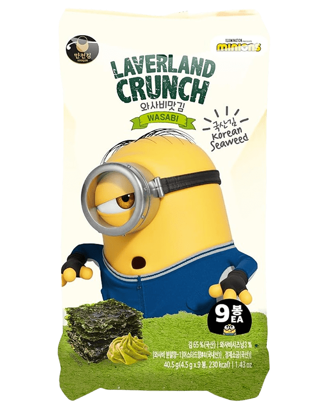 Laverland Crunch Wasabi Seaweed 40.5G (4.5G x 9's) Laverland Crunch Wasabi Seaweed 40.5G (4.5G x 9's)