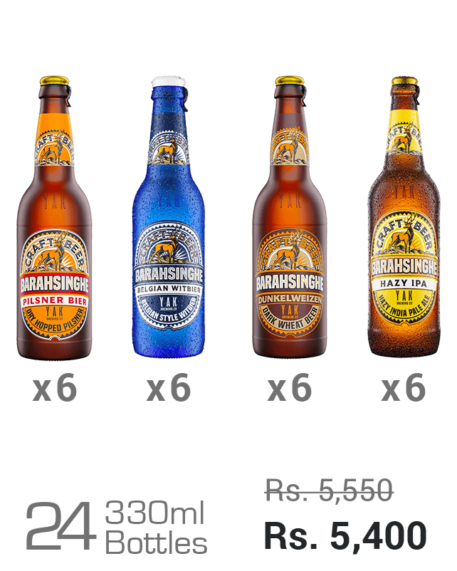 Barahsinghe Craft 330ML Assorted- Pilsner, Belgian, Dunkelweizen, Hazy IPA Barahsinghe Craft 330ML Assorted- Pilsner, Belgian, Dunkelweizen, Hazy IPA