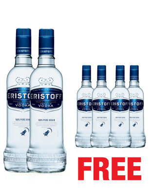 Eristoff 375ML x 2 Bottles + 4 Eristoff 180ML FREE Eristoff 375ML x 2 Bottles + 4 Eristoff 180ML FREE